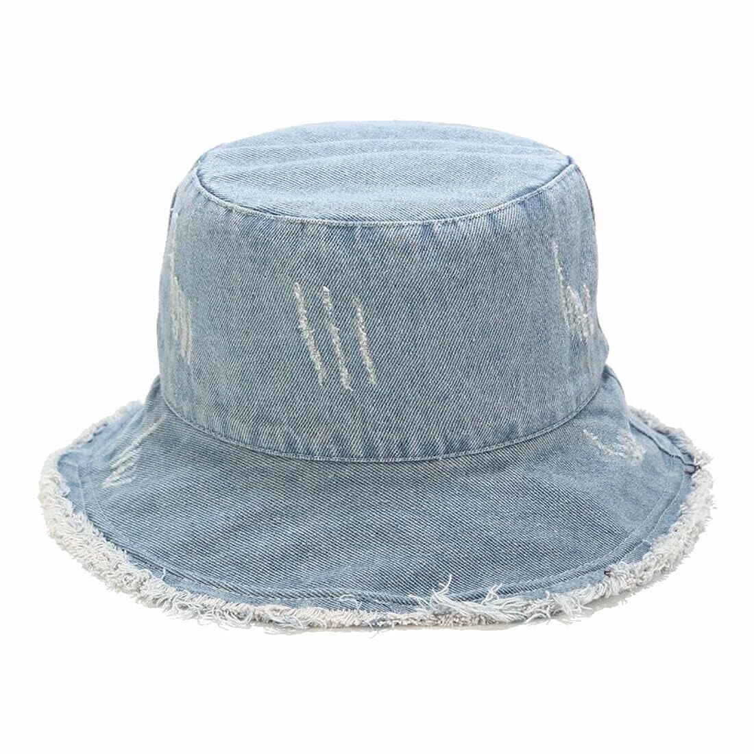5831 Frayed Unisex Sun Hats, Fashion Beach Bucket Hat ,Summer Outdoor Boy's